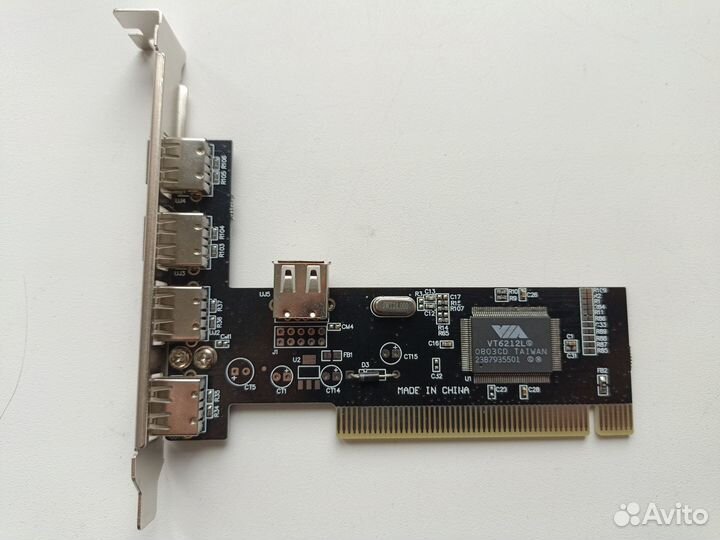 PCI плата расширения USB 2.0 4+1