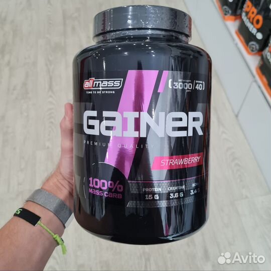 Гейнер Gainer + Креатин аll Mass 3000гр без caxapa