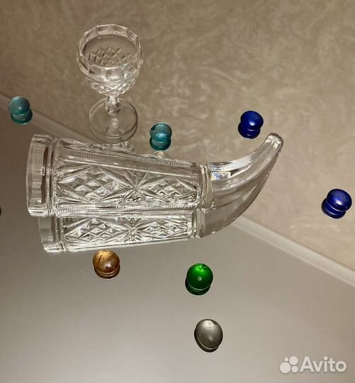 Фужер -рог хрустальный