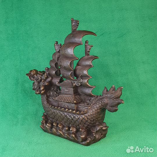 Скульптура из бронзы фен-шуй Денежный корабль