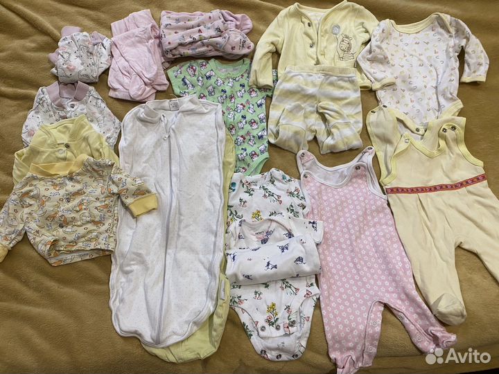 Детские вещи пакетом для девочек 0-6 месяцев