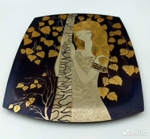 Златоустовская гравюра Девушка у березы СССР