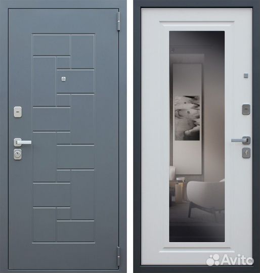 Дверь терморазрыв Букле Черный серый софт