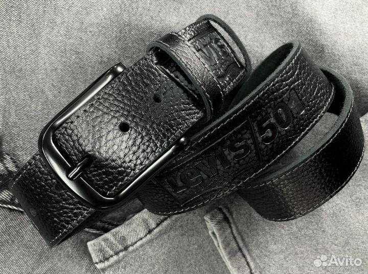 Ремень кожаный Levi’s 501 Black