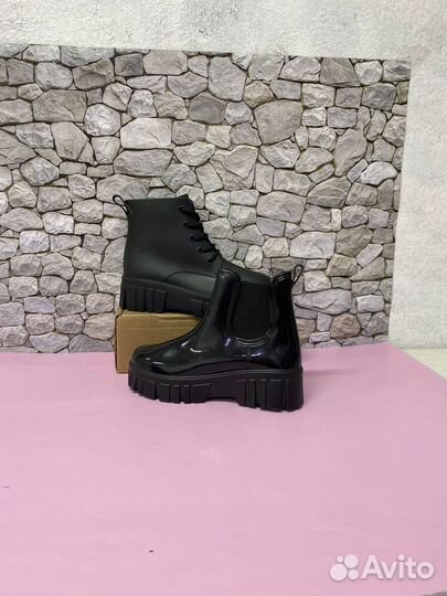 Резиновые сапоги женские на платформе