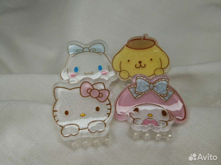 Заколки хелло китти hello kitty украшеие крабики