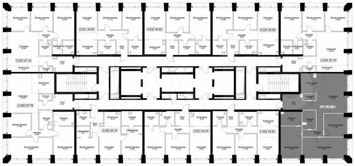 3-к. квартира, 108,9 м², 19/55 эт.