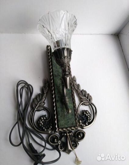 Бра Зик светильник СССР хрусталь малахит