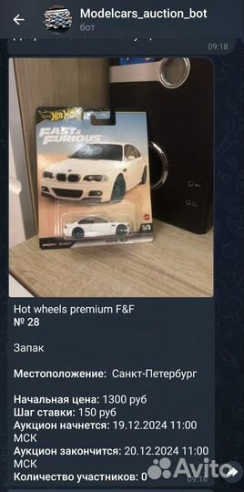 Аукцион: Hot Wheels Premium 1:64