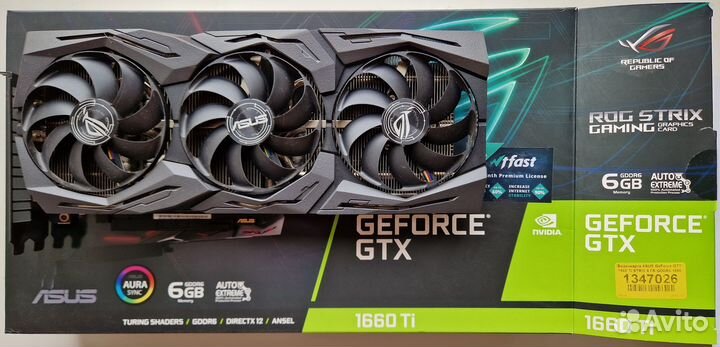 Видеокарта asus ROG GTX 1660 Ti 6gb Strix