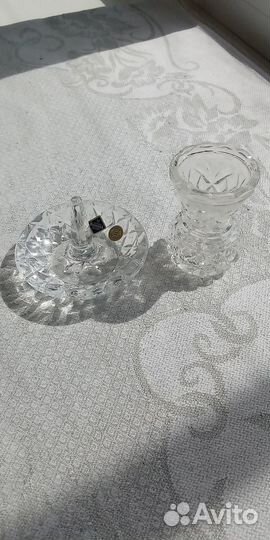Вазочка из хрусталя,Чехия,и подставка для колец