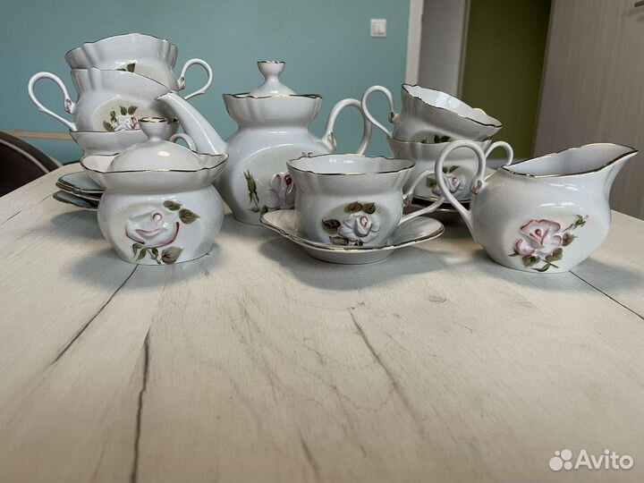 Сервиз кофейный фарфоровый винтаж Коростенского фз