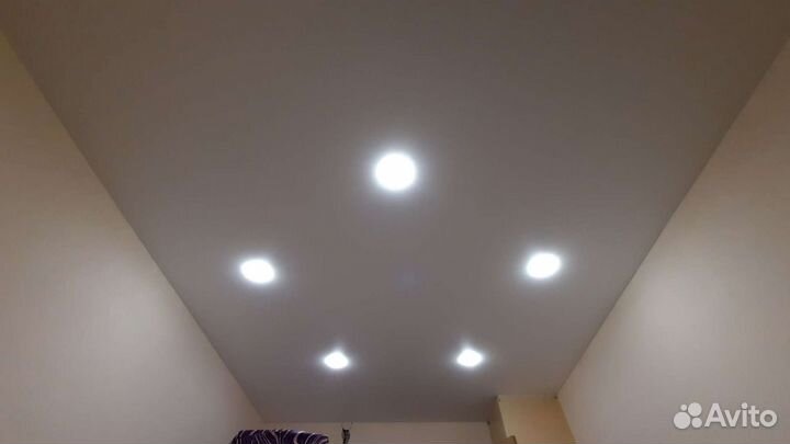 Натяжные потолки, слив воды, ремонт потолков