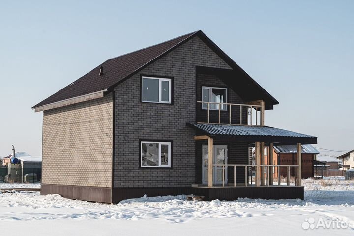 Каркасный дом 126 кв.м фасад под ключ 95-439