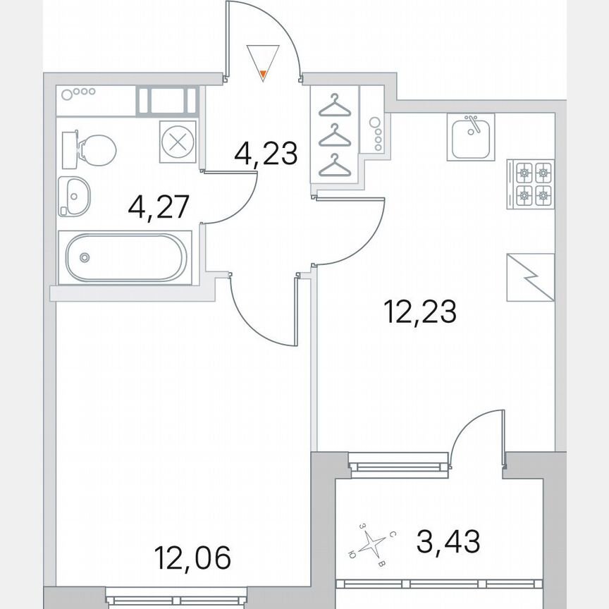1-к. квартира, 34,5 м², 5/5 эт.
