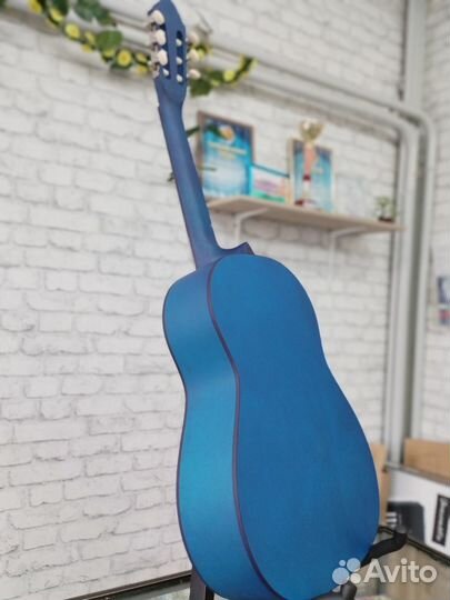 Классическая гитара Fabio (матовая) синий цвет