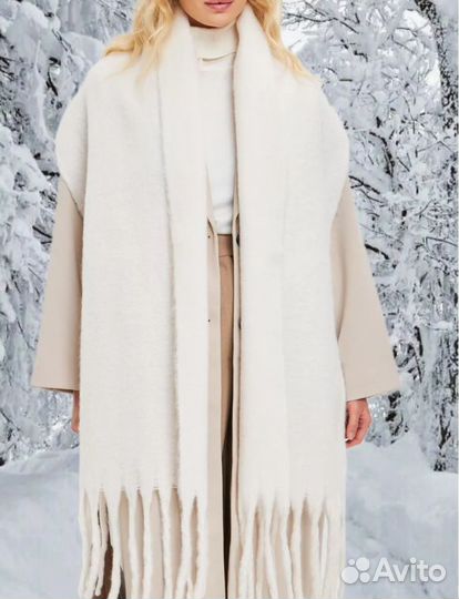 Шарф палантин зимний 210x40 новый