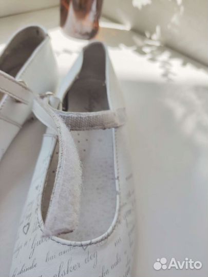 Туфли белые кожаные для девочек Котофей р 33