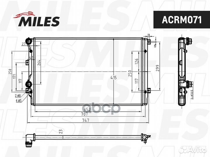 Радиатор audi A3 / VW golf 1.9TD 03- acrm071 Miles