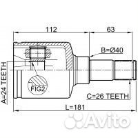 ШРУС внутренний левый 24х40х26 ford transit connec