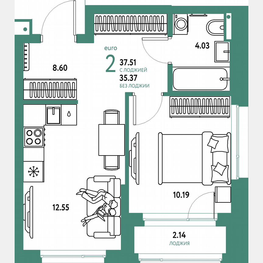 1-к. квартира, 36,4 м², 14/23 эт.