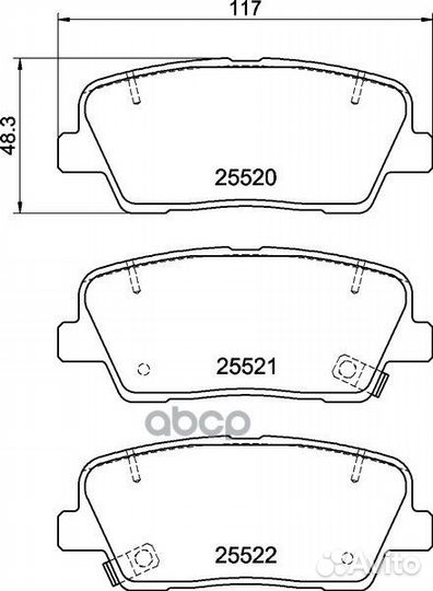 Колодки дисковые задние Hyundai Santa Fe, KIA