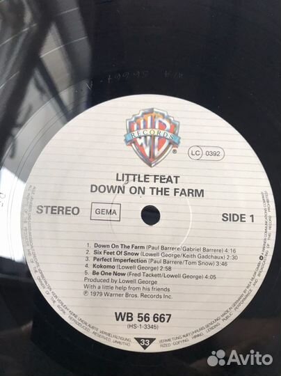 LP-Little Feat “Down on the Farm” 1979Germany