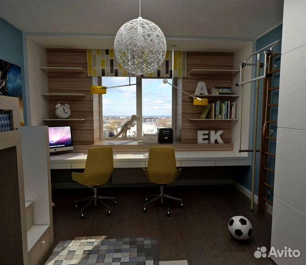 Рабочая зона со шкафом