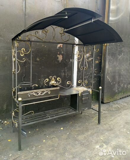 Мангал кованый с печкой