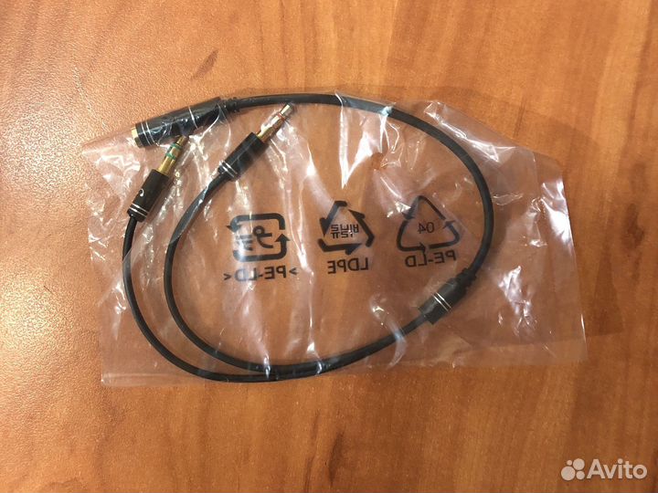 Разветвитель 3.5 mm jack x2 черный