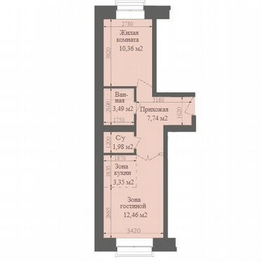 2-к. квартира, 39,4 м², 4/4 эт.