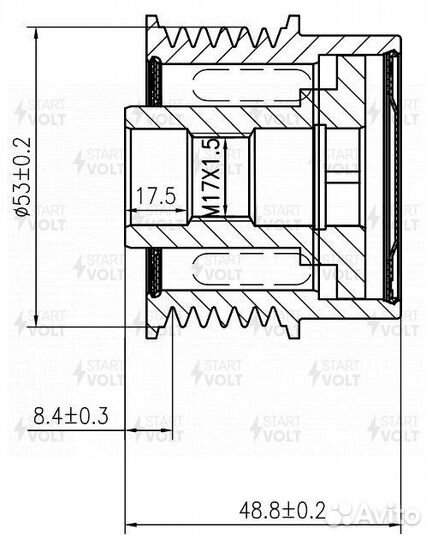 Шкив с обгонной муфтой генер. для а / м dodge cali