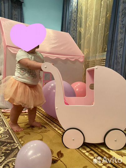 Коляска для кукол деревянная