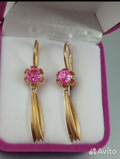 Серьги золотые 583 пробы из СССР
