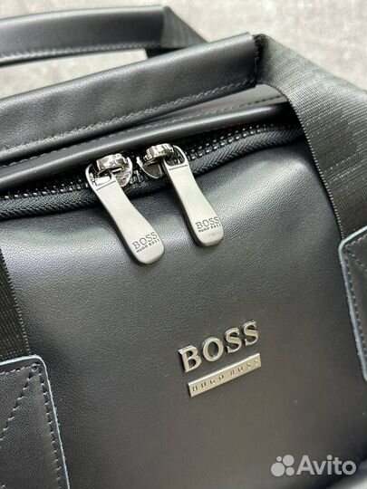 Рюкзак чёрный Hugo Boss натуральная кожа