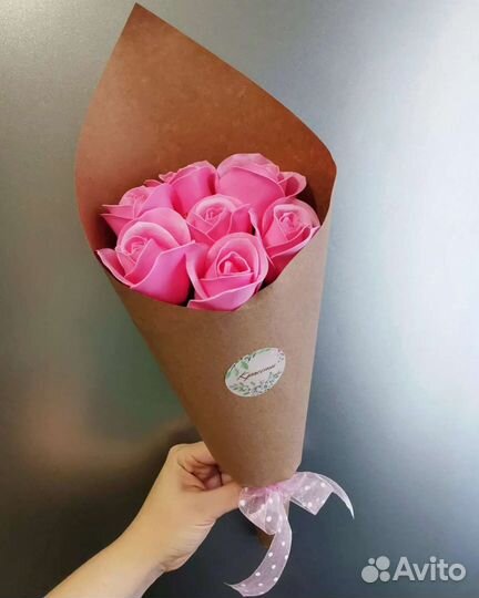 Букет из мыльных розочек