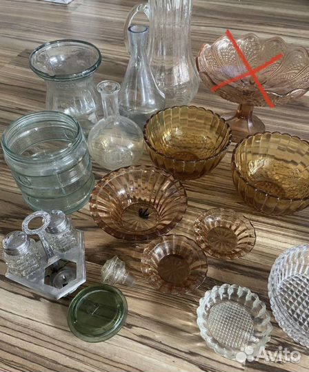 Посуда СССР стекло винтаж вазы графины и тд