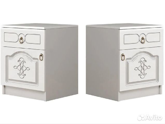 Тумбы прикроватные 2шт. белые Каролина