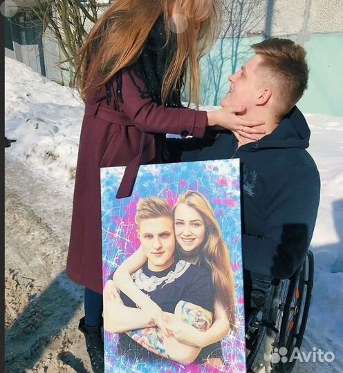 Портрет на холсте c фото