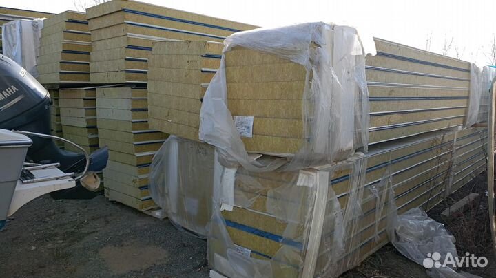 Стеновые сэндвич панели 150 мм, минераловатный нап