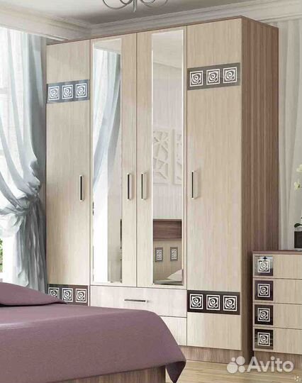 Коста-Рика Шкаф 4х ств. ясень шимо