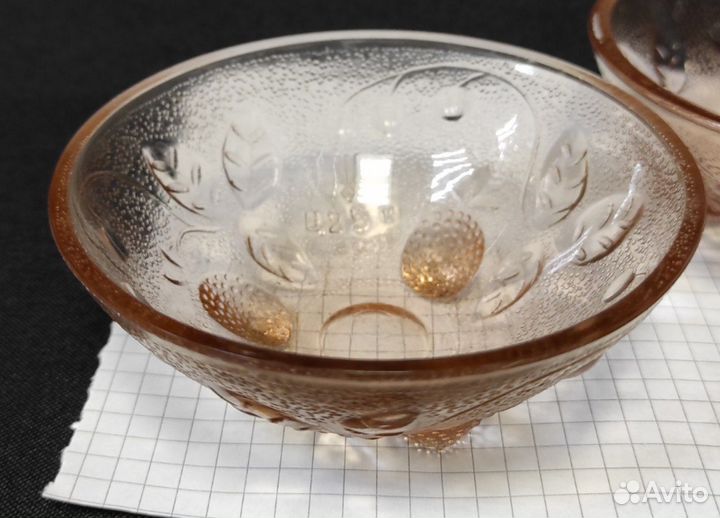 2 сахарницы/солонки из цветного стекла. Винтаж. Вр