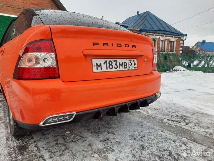 Диффузор на задний бампер Приора-2 (седан, х/б)