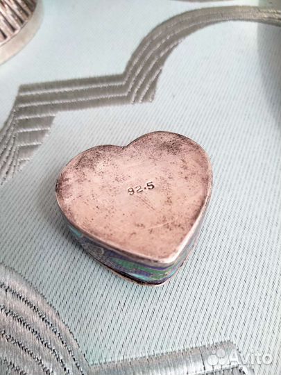 Шкатулка мушница таблетница серебро клуазоне мини