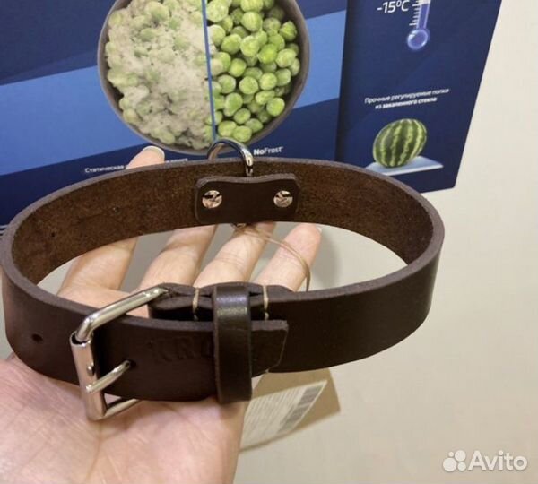 Ошейник для собак цельная кожа