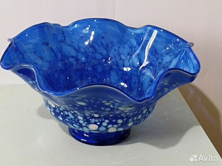 Ваза большая интерьерная. Цветное стекло. СССР