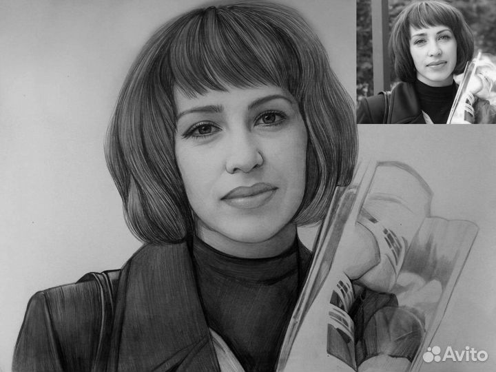 Портрет по фото карандашом графический портрет