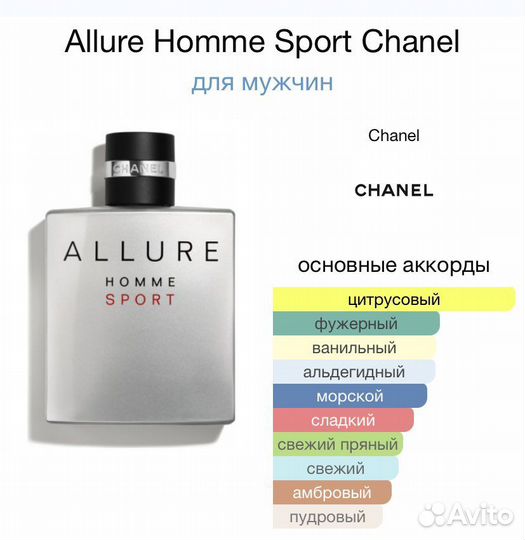 Духи мужские Chanel Allure Homme Sport