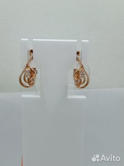 Золотые серьги С камнями 585* (Мармелад)
