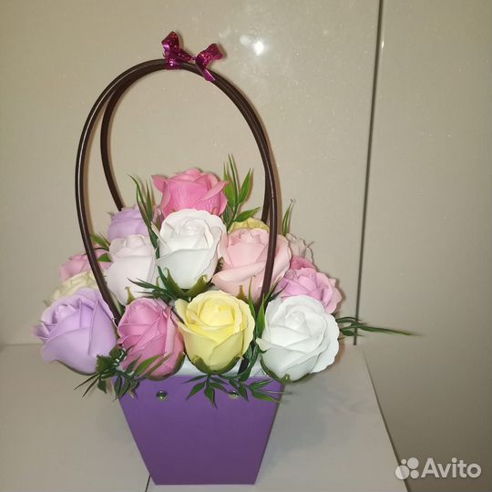 Букет из мыльных роз 19 шт